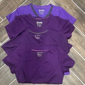 Women's Healing Hands Purple Scrub Tops